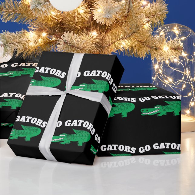 PAPIER CADEAU ALLEZ GATORS ALLIGATOR  (Vacances)