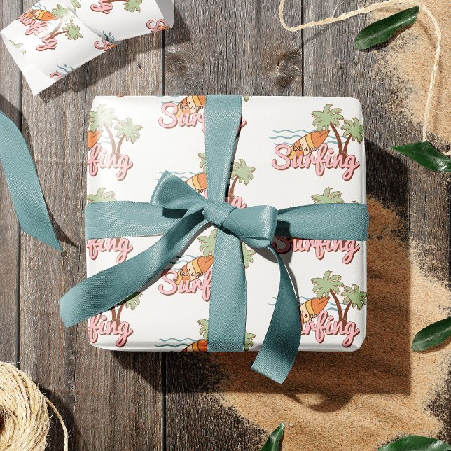 Papier Cadeau Allez surfer Motif du Surf d'été (Créateur téléchargé)