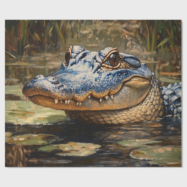 Papier Cadeau Alligator dans la page de découpage de la faune de (Plat)