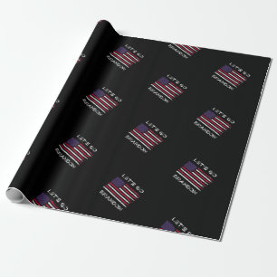 Papier Cadeau Allons voir Brandon Distressed Drapeau Joe Biden