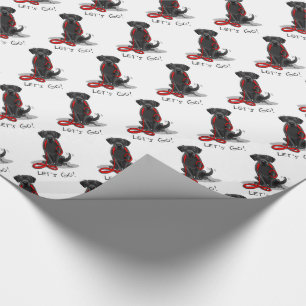 Papier Cadeau Allons-y ! Black Labrador Retriever - mignon chien