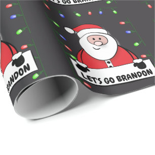 Papier Cadeau ALLONS-Y BRANDON PÈRE NOËL TRUMP Noël Emballage