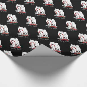 Papier Cadeau Allons-y ! Samoyed & leash