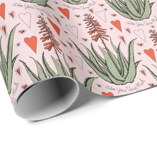 Papier Cadeau Aloe You Vera Much (Coin rond)