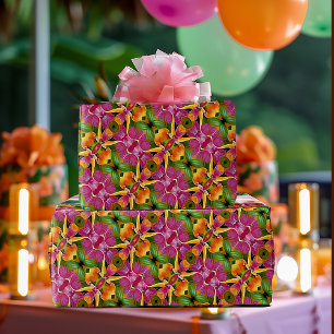 Papier Cadeau Aloha floral hawaïen tropical