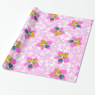 Papier Cadeau Aloha Honeys Hawaiian Hula Girl Wrapl Paper