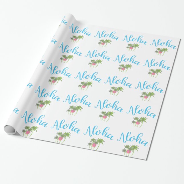 Papier Cadeau Aloha Plages Hawaii Style été (Déroulé)