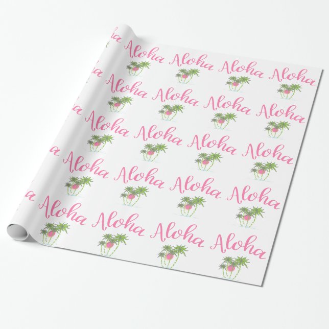 Papier Cadeau Aloha Plages Style Hawaïen Summera (Déroulé)