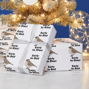 Papier Cadeau Alouette à sourcils noirs Citation Oiseau Lever Pr