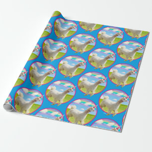 Papier Cadeau Alpaca Unicorne sous ciel ouvert