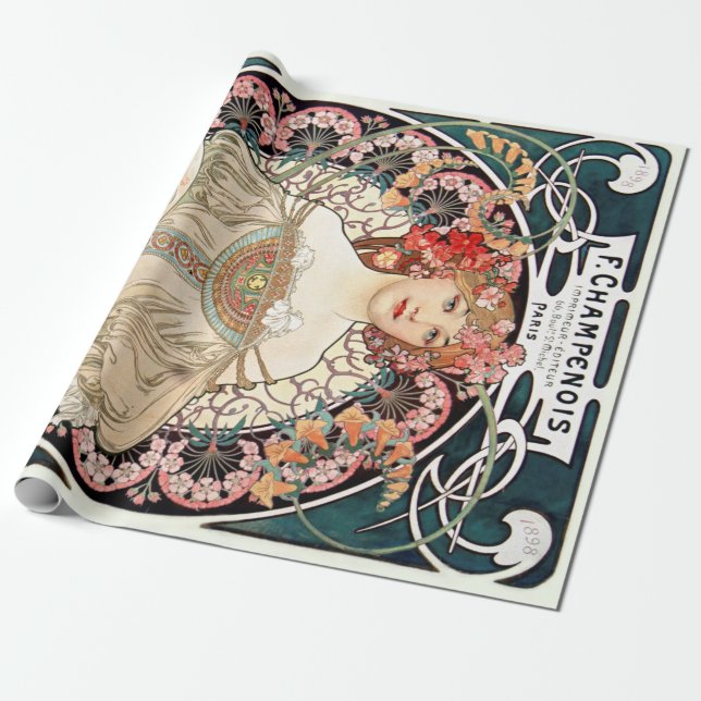 Papier Cadeau Alphonse Mucha (Déroulé)