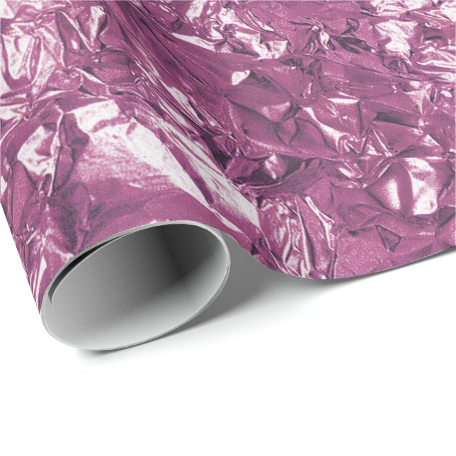 Papier Cadeau Aluminium Huile Améthyste Plum Metallic Rincé (Coin rond)