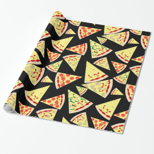 Papier Cadeau Amant aléatoire dynamique de pizza de motif