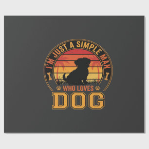 Papier Cadeau Amateur de chien Homme simple Rétro Coucher de sol