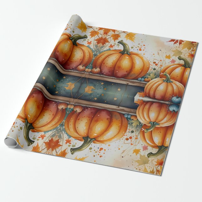 Papier Cadeau Amateurs citrouilles (Déroulé)