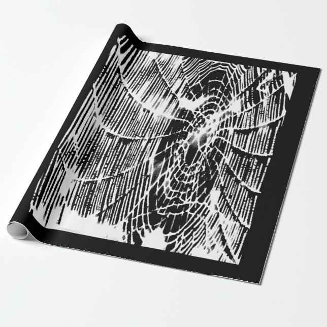 Papier Cadeau Amateurs d'araignée | Tangled Halloween Spider Web (Déroulé)