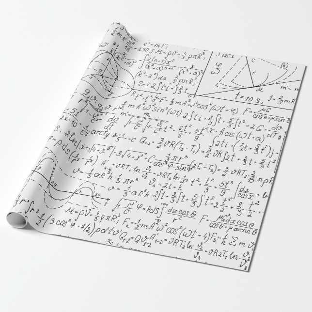 Papier Cadeau Amateurs mathématiques, Formule mathématiques, Gee (Déroulé)
