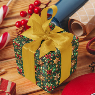 Papier Cadeau Ambiance de Noël Colorée Motif Festif