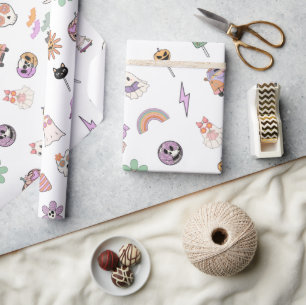 Papier Cadeau Ambiance Rétro Effrayante Halloween