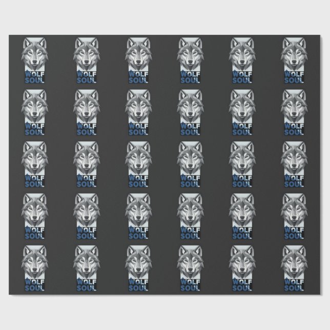 Papier Cadeau Âme de loup (Plat)