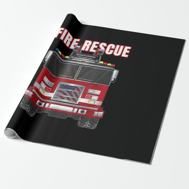 Papier Cadeau American Fire Secourt Firefighter Département Cami (Déroulé)