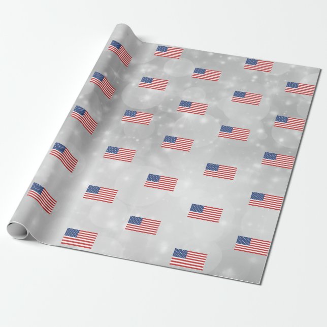 Papier Cadeau American Flag Amérique USA Patriotique (Déroulé)