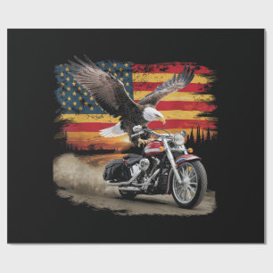 Papier Cadeau American Flag Mocycle Tshirt USA Flag Bike Ret
