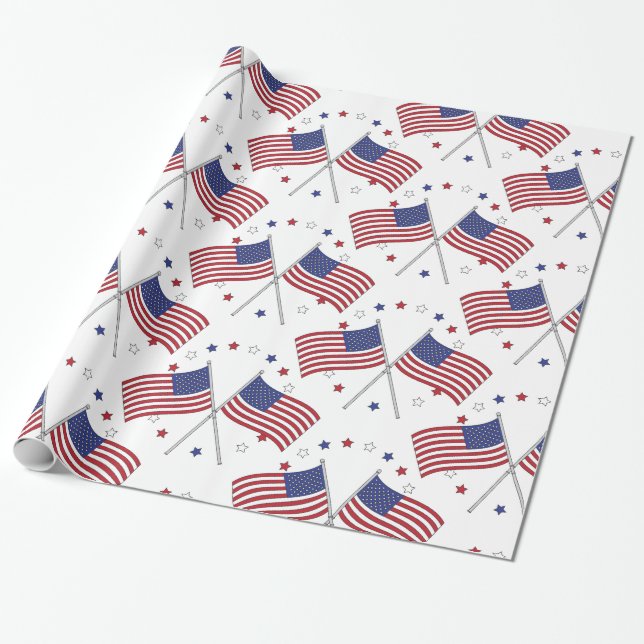 Papier Cadeau American Flags Thunder_Cove Patriotic 4th of July (Déroulé)