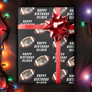 Papier Cadeau American Football Ball Happy Birthday Boy Photo