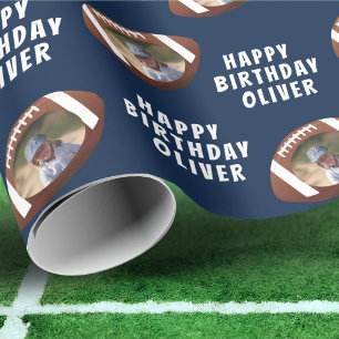 Papier Cadeau American Football Ball Happy Birthday Boy Photo