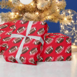 Papier Cadeau American Football Balls Nom Red Christmas<br><div class="desc">American Football Balls Nom Red Christmas Wrapping Papier. Personnalisez avec votre nom. Vous pouvez modifier le texte Joyeux Noël.</div>