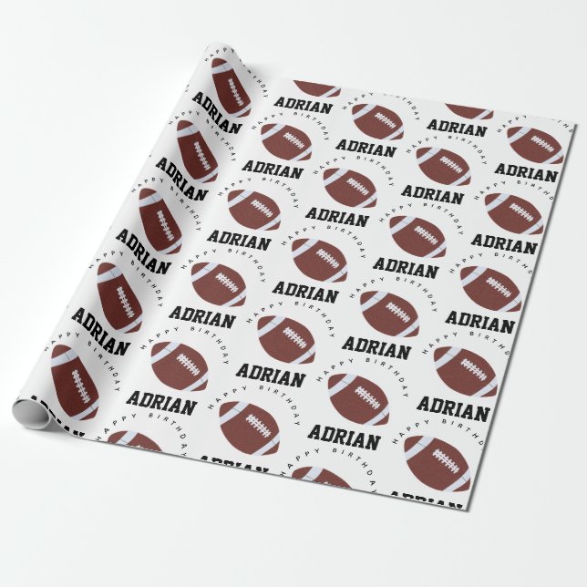 Papier Cadeau American Football Gridiron Ball Anniversaire Nom (Déroulé)