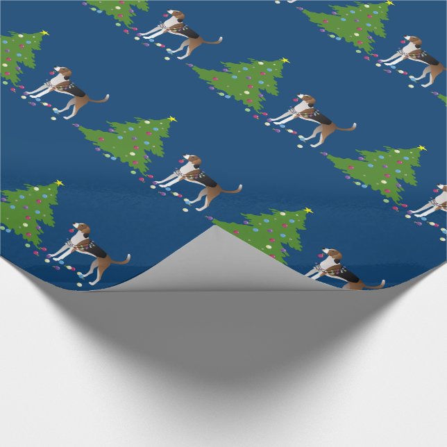 Papier Cadeau American Foxhound Christmas Design (Coin)