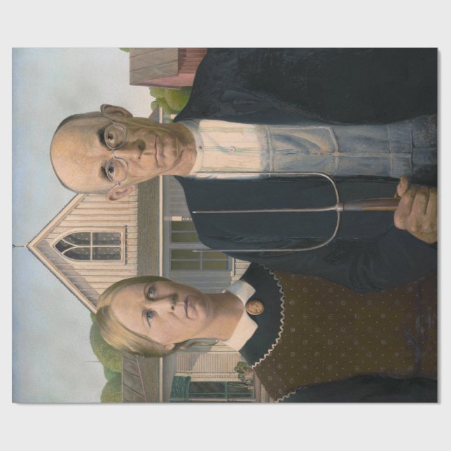 Papier Cadeau American Gothic : Vie rurale pauvre paysan (Plat)