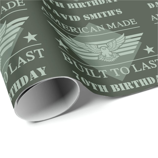 Papier Cadeau American Made 70th Birthday (Coin rond)