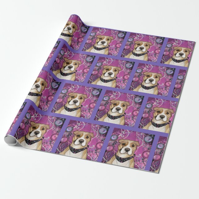 PAPIER CADEAU AMERICAN STAFFORDSHIRE TERRIER (Déroulé)