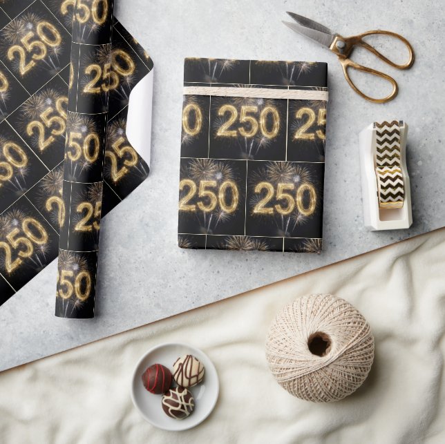 Papier Cadeau America's 250th Birthday Fireworks (Artisanat)