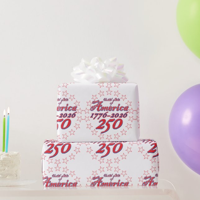 Papier Cadeau Amérique 250 (Cadeaux de fête)