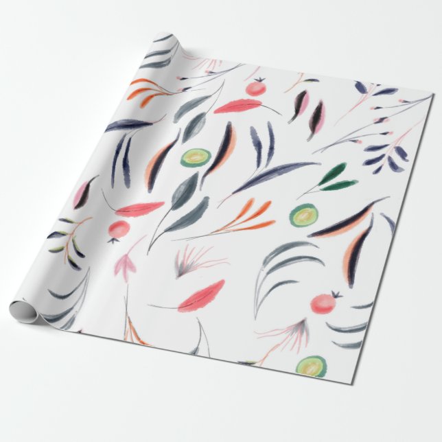 Papier Cadeau Ameublement en nappes d'aquarelle (Déroulé)