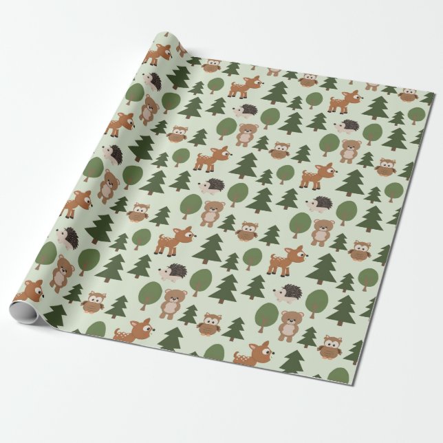 Papier Cadeau Amis de la forêt naturelle (Déroulé)