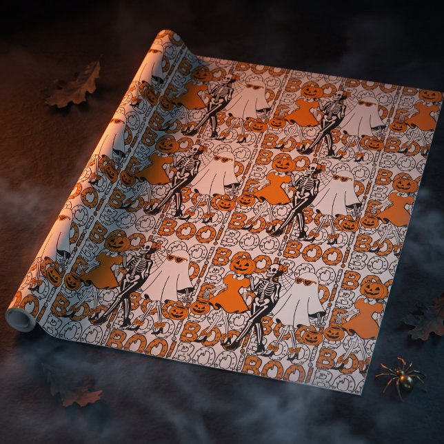 Papier Cadeau Amis de l'équipe Boo Mignon pour Halloween (Créateur téléchargé)