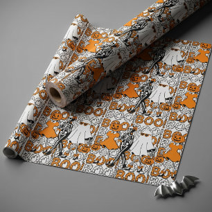 Papier Cadeau Amis de l'équipe Cute Boo pour Halloween