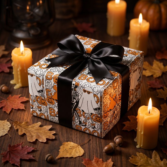 Papier Cadeau Amis de l'équipe Cute Boo pour Halloween (Créateur téléchargé)