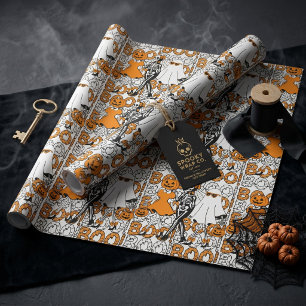 Papier Cadeau Amis de l'équipe Cute Boo pour Halloween