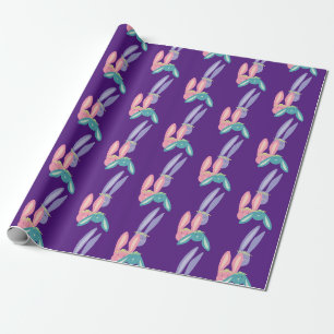 Papier Cadeau Amis Lapins Bébés Rose Violet Fête Commune