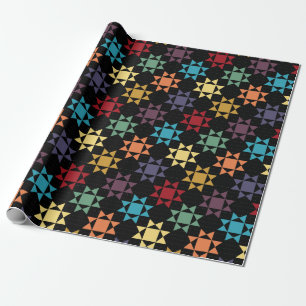 Papier Cadeau Amish Quilt Imprimer des couleurs vives sur un mot
