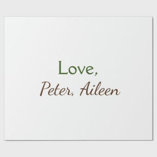 Papier Cadeau amour ajouter un nom simple texte modifiable minim