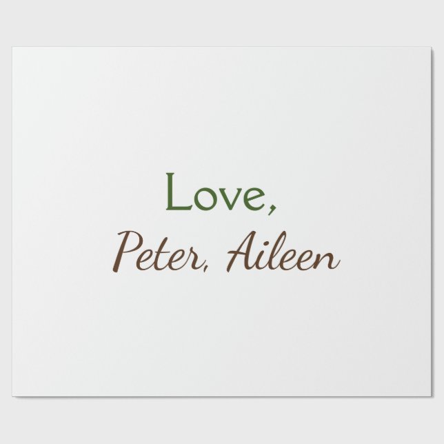 Papier Cadeau amour ajouter un nom simple texte modifiable minim (Plat)