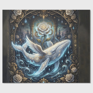 Papier Cadeau Amour céleste – Mariage de la baleine blanche ench