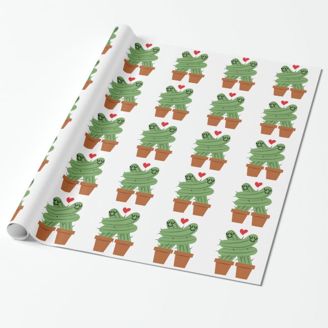 Papier Cadeau Amour de cactus (Déroulé)